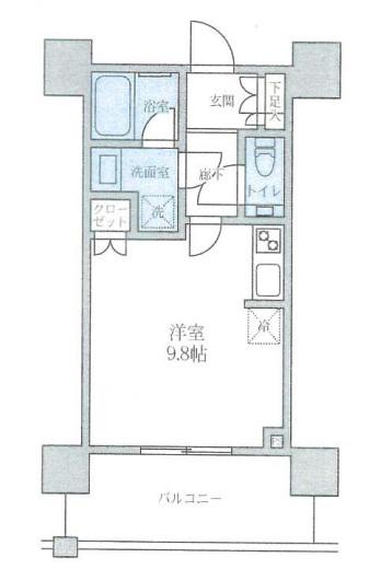 シティタワー新宿(ワンルーム/12階)の間取り写真