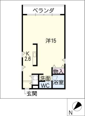 グランドステージ幅下(1K/3階)の間取り写真