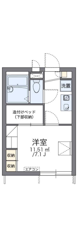 レオパレス五月山(1K/1階)の間取り写真