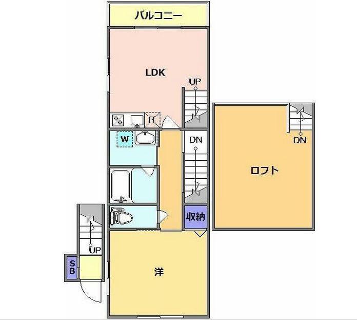 ラッフルズ自由が丘(1LDK/2階)の間取り写真