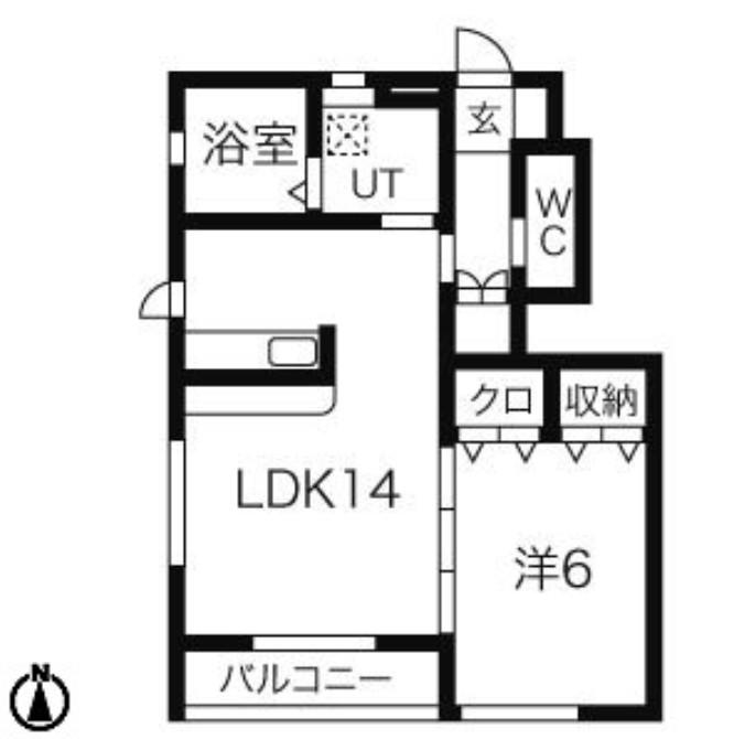 STAY GOLD(1LDK/1階)の間取り写真
