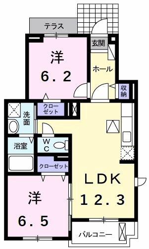 サンモール渋谷(2LDK/1階)の間取り写真