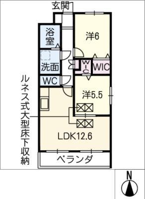 ルネスクラージュ(2LDK/2階)の間取り写真