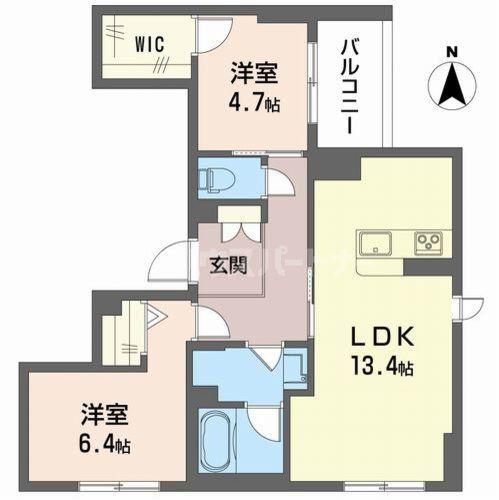 ディアコート西新井(2LDK/2階)の間取り写真
