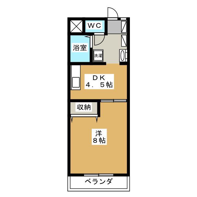 エクセリーナいなだ(1DK/1階)の間取り写真