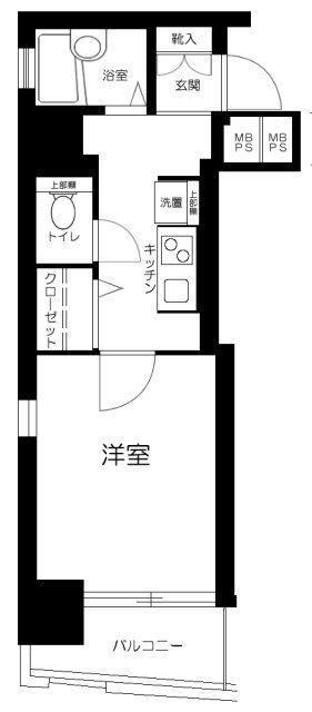 ヴェルステージ神田(1K/5階)の間取り写真