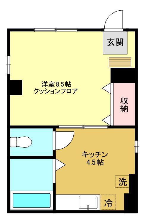 リバティーハウス(1K/1階)の間取り写真
