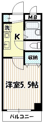 ミネックス(1K/5階)の間取り写真