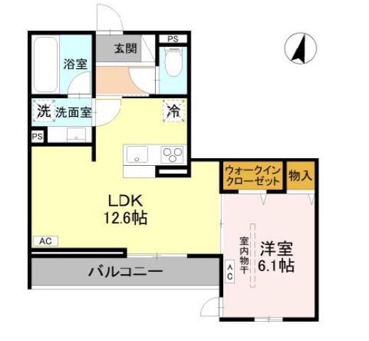 ウエストスクエア 205(1LDK/2階)の間取り写真