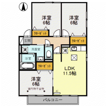 グレイスTH(3LDK/1階)の間取り写真
