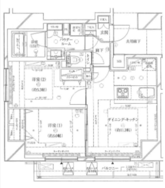 メインステージ新橋(2DK/14階)の間取り写真