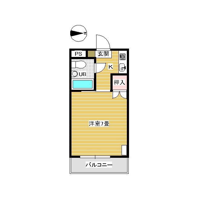 ARIES SAKU(1K/1階)の間取り写真