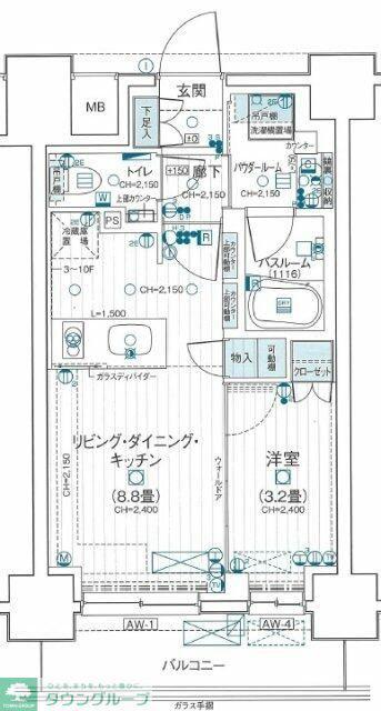デュオステージ海老名II(1LDK/11階)の間取り写真