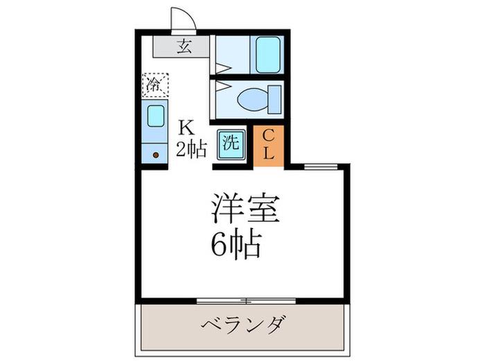 大文字ビル(1K/4階)の間取り写真