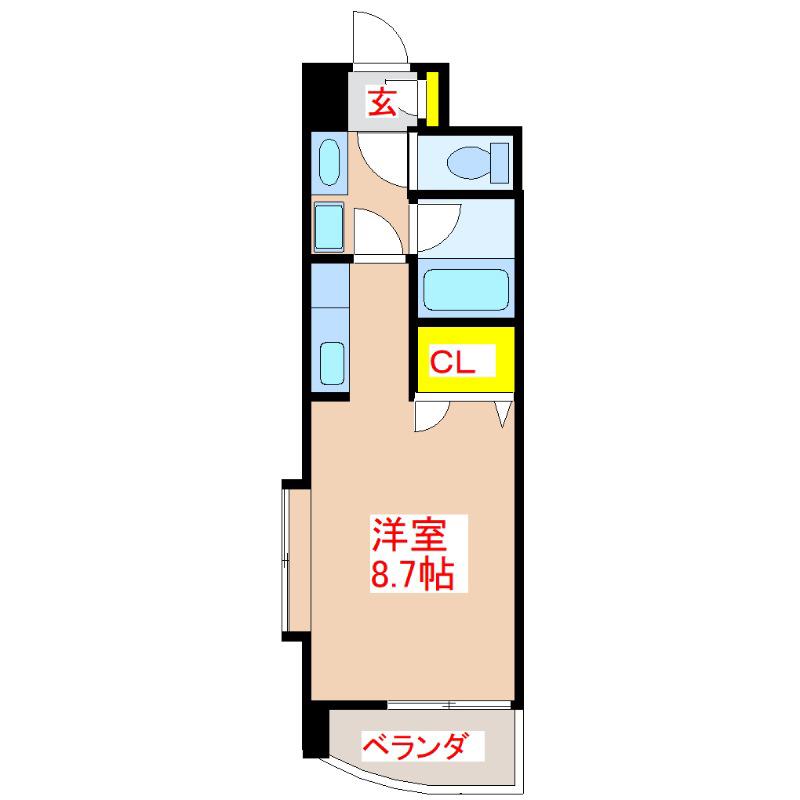 プレジデント天保山(ワンルーム/2階)の間取り写真