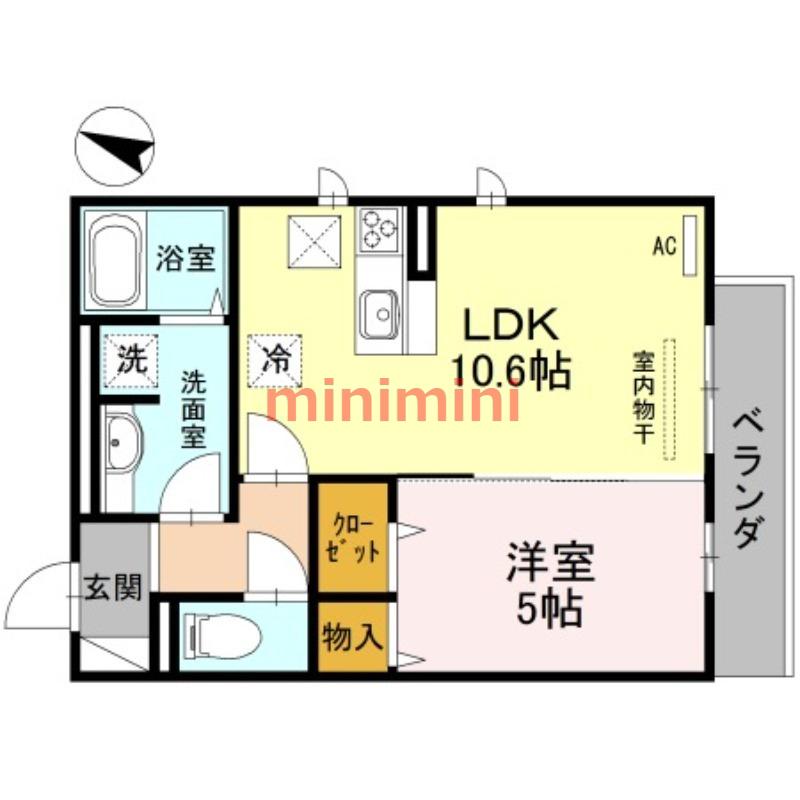 STATION SIDE COURT(1LDK/3階)の間取り写真
