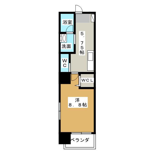コーキャス馬場町(1K/4階)の間取り写真
