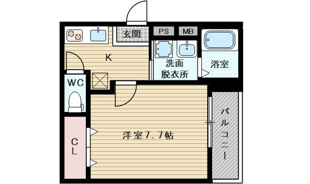 フジパレス下新庄駅東3番館(1K/3階)の間取り写真