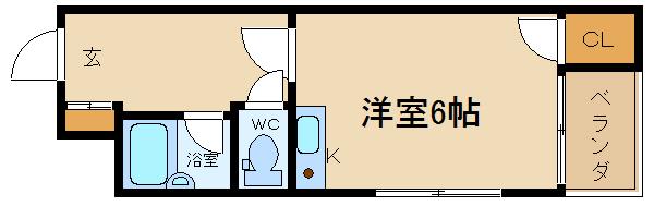プレジール弐番館(ワンルーム/4階)の間取り写真