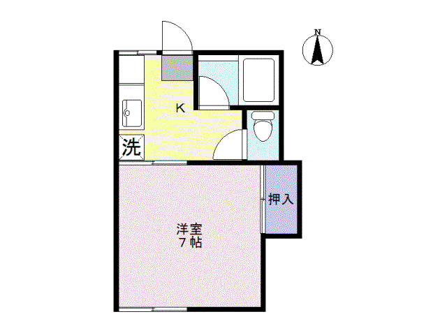コーポ遠沖(1K/1階)の間取り写真
