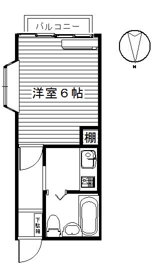 パサージュ808(1K/2階)の間取り写真