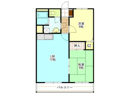 メゾン・ラフィーネ(2LDK/4階)の間取り写真