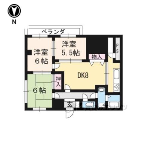 レイ北山(3LDK/3階)の間取り写真