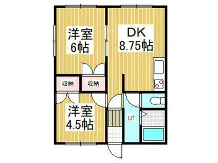 ミ・ピアッツエ(2DK/1階)の間取り写真