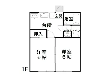 グリーンハウス(2DK/1階)の間取り写真
