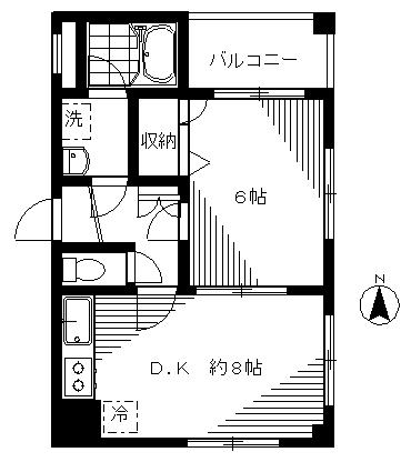 RECENTLYII(1DK/3階)の間取り写真