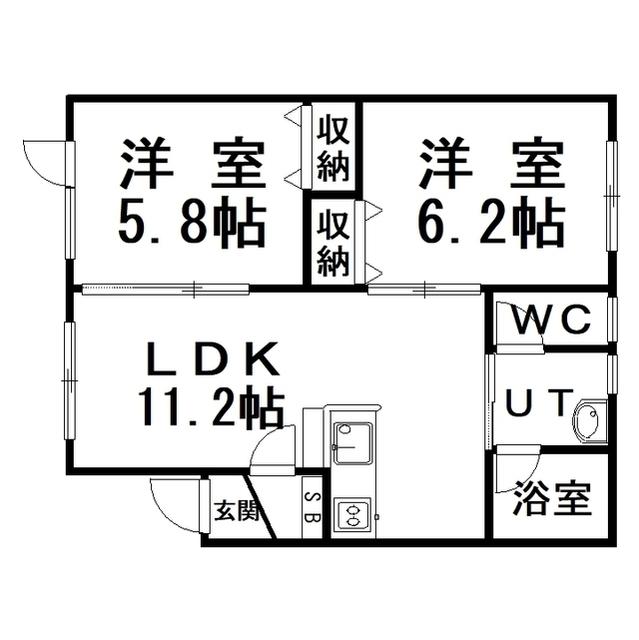 メゾンセレスト(2LDK/2階)の間取り写真
