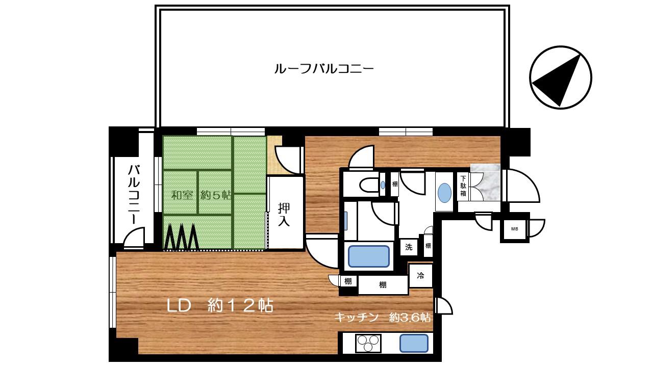 アルス中目黒ヴィルトレーテ(1LDK/4階)の間取り写真