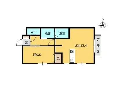 J-001(1LDK/2階)の間取り写真
