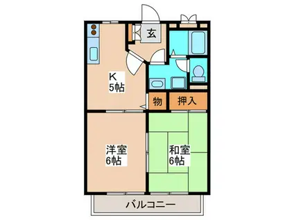 ファーミール宮崎台(2K/3階)の間取り写真