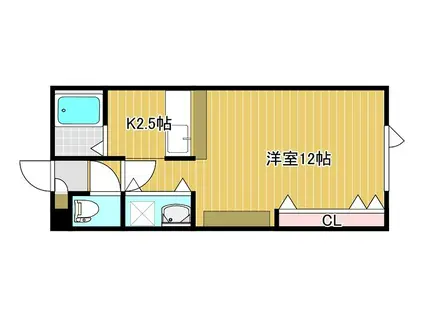 パセオ常盤A(1K/1階)の間取り写真