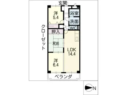 ロイヤルエステートIII(3LDK/3階)の間取り写真