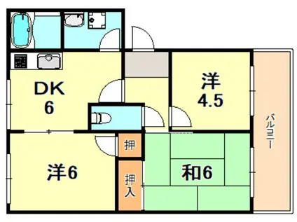ドミール北舞子(3DK/2階)の間取り写真