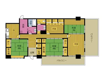 晃生コーポ(5K/2階)の間取り写真
