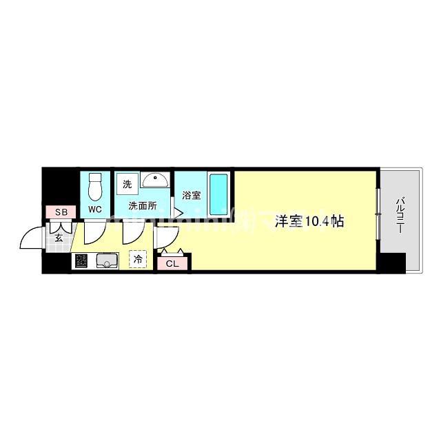 THE MUSIC COURT(1K/4階)の間取り写真
