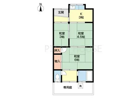 JR紀勢本線 宮前駅 徒歩12分 1階建 築55年(3K/1階)の間取り写真