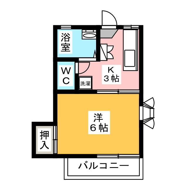 ハウス滝山(1K/2階)の間取り写真