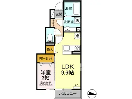 グランディオーソ(1LDK/1階)の間取り写真