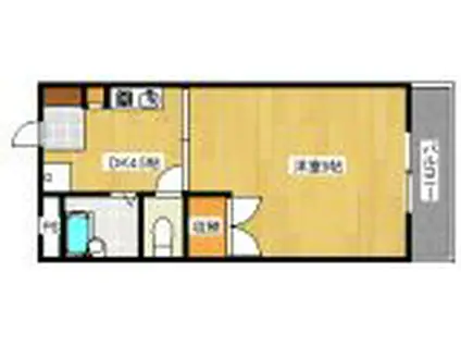 カサプエルト(1K/1階)の間取り写真