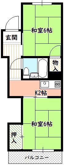 メゾンそれいゆ(2K/4階)の間取り写真