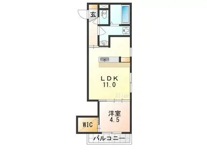 THE INSIDEFIELD(1LDK/1階)の間取り写真
