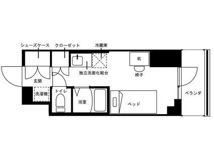 MIRAIフォレスタ仙台青葉通(ワンルーム/3階)の間取り写真