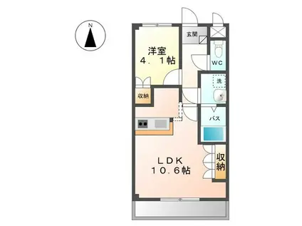 ルミネス土井(1LDK/2階)の間取り写真