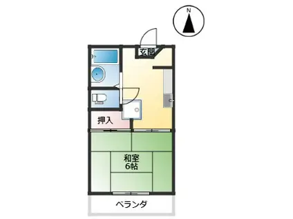フレグランス塩津(1K/1階)の間取り写真