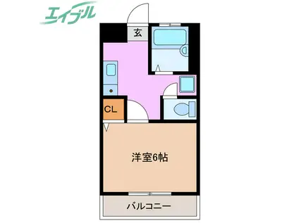 山崎マンション(1K/1階)の間取り写真