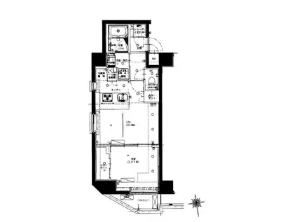 ハーモニーレジデンス神楽坂(1LDK/2階)の間取り写真
